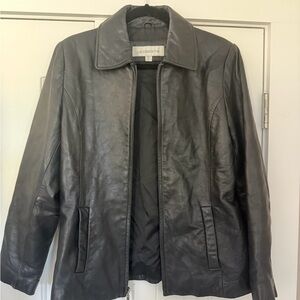Liz Claiborne Dark Gray Leather Jacket for Men
